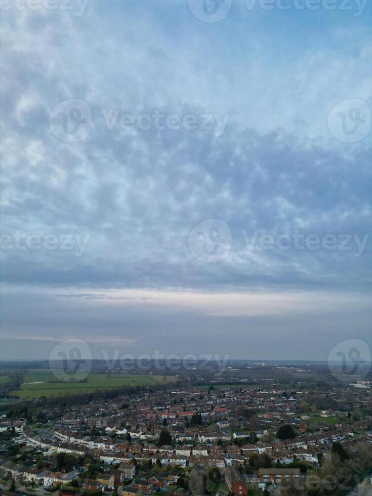 High Angle View of Central Hatfield City Hertfordshire of England, Great Britain. March 9th, 2024 photo