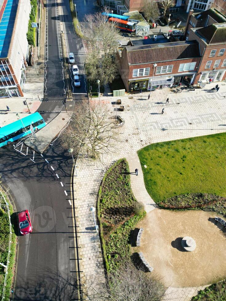 Aerial View of City Centre of Welwyn Garden City of England UK. March 1st, 2024 photo
