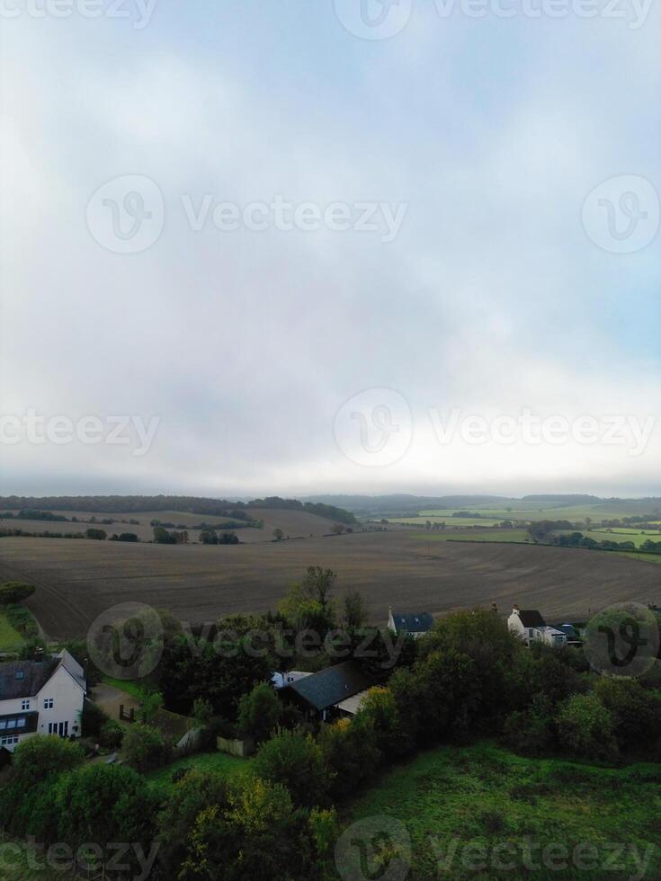 High Angle View of British Countryside Landscape at Hitchin City of England UK photo