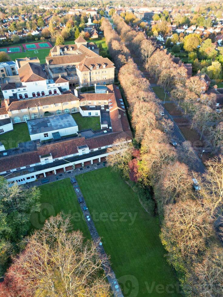 Aerial View of Central Letchworth Garden City of England United Kingdom. November 11th, 2023 photo