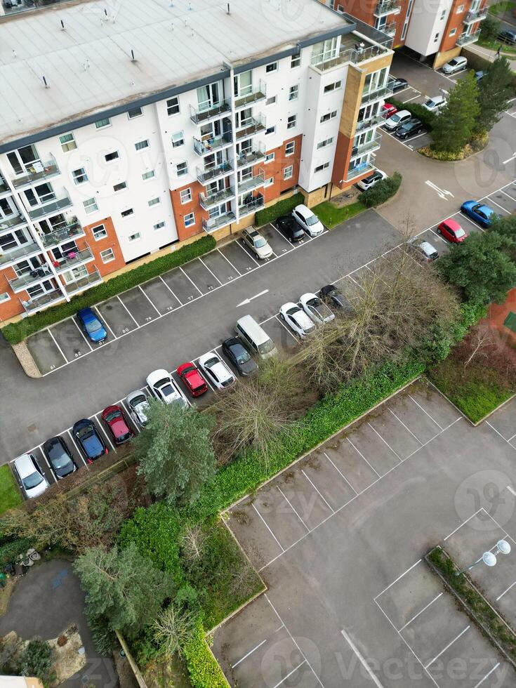 High Angle View of Central Hatfield City Hertfordshire of England, Great Britain. March 9th, 2024 photo