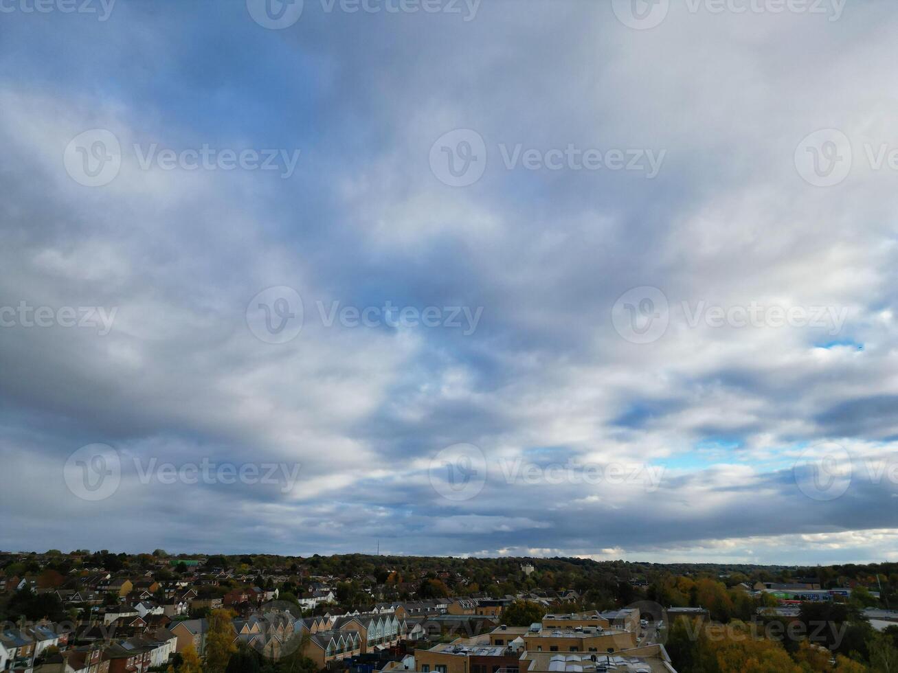 Aerial View of Residential District and Real Estate Homes at Hemel Hempstead City of England UK. November 5th, 2023 photo