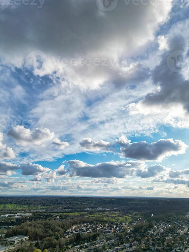 High Angle Footage of Central Watford City of England United Kingdom. March 3rd, 2024 photo