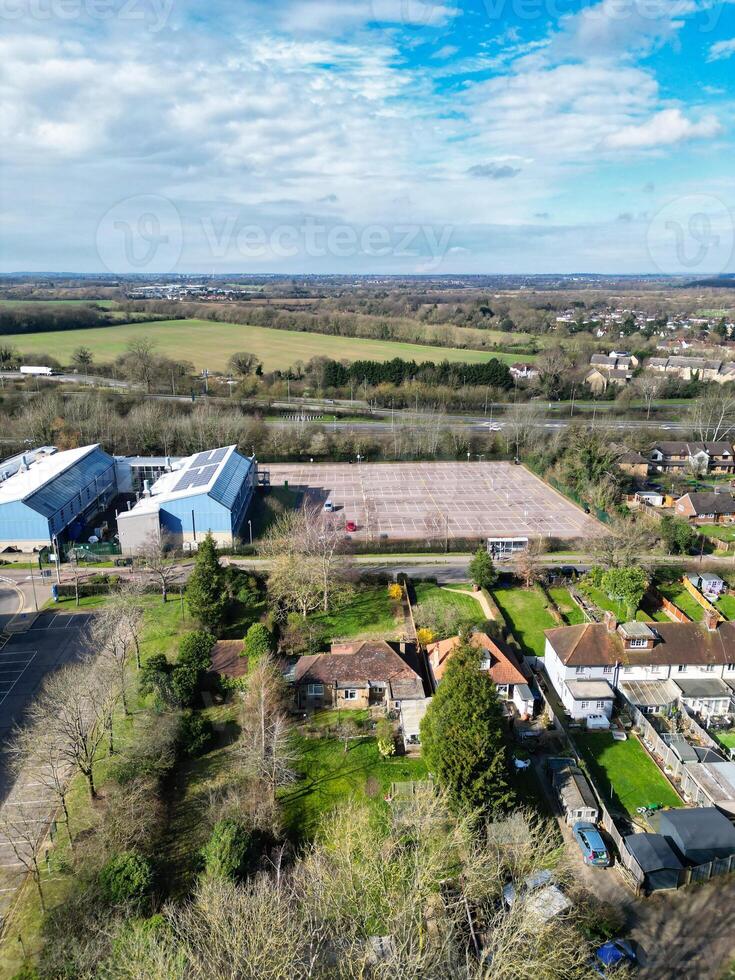 High Angle View of Central Hatfield City of England, Great Britain. March 9th, 2024 photo