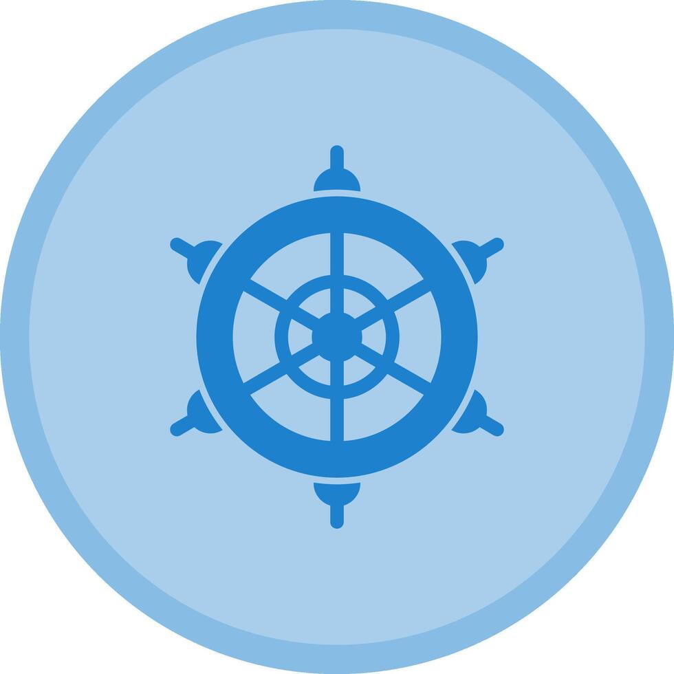 Ship wheel Multicolor Circle Icon vector