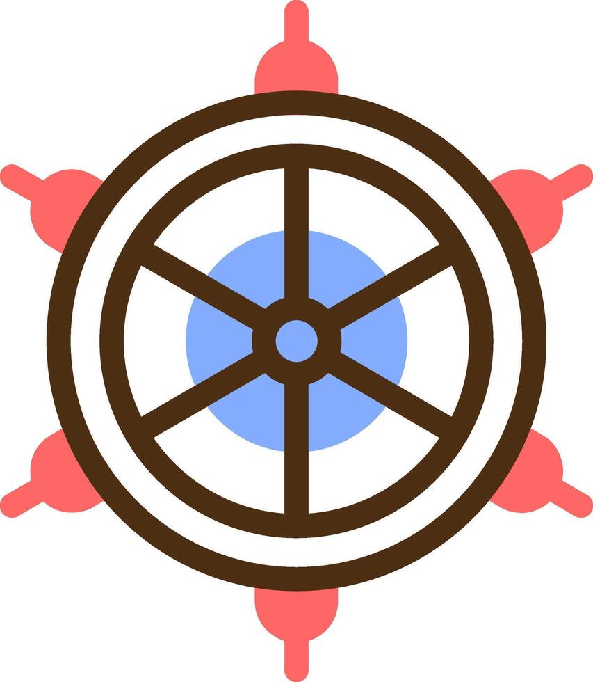Embarcacion rueda color lleno icono vector