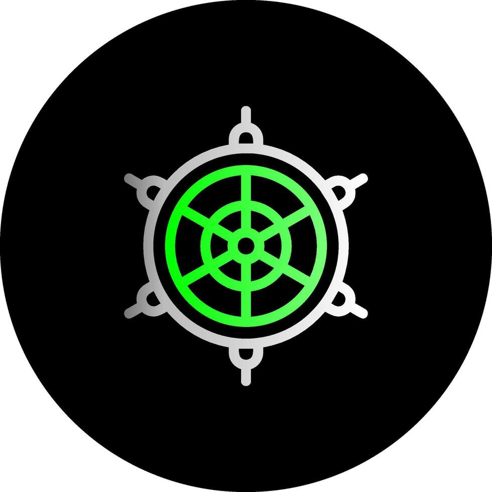 Ship wheel Dual Gradient Circle Icon vector
