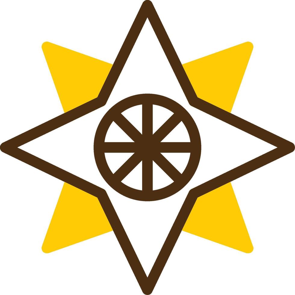 marinero estrella amarillo mentir circulo icono vector