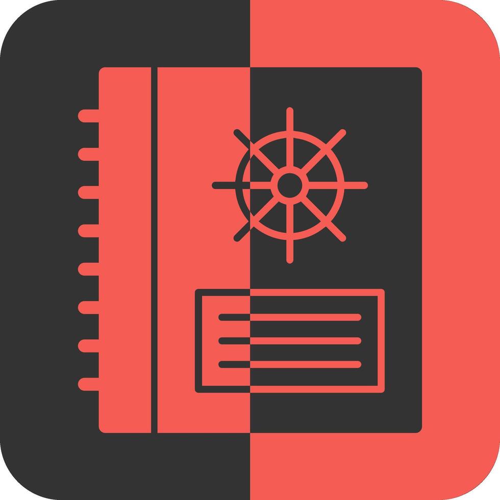 Captain logbook Red Inverse Icon vector
