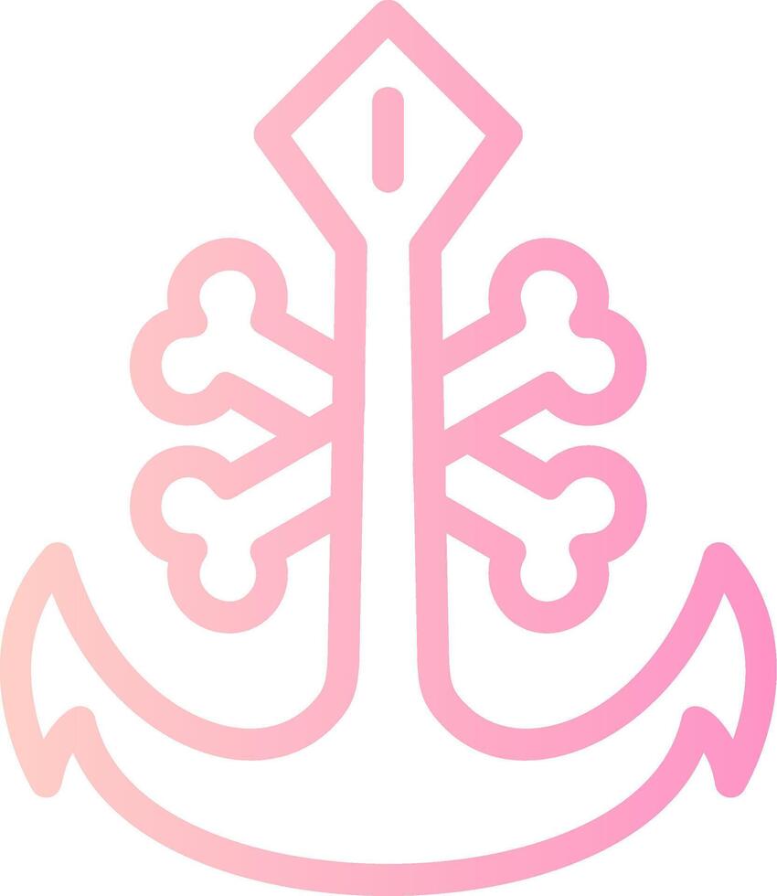 Sailor tattoo Linear Gradient Icon vector