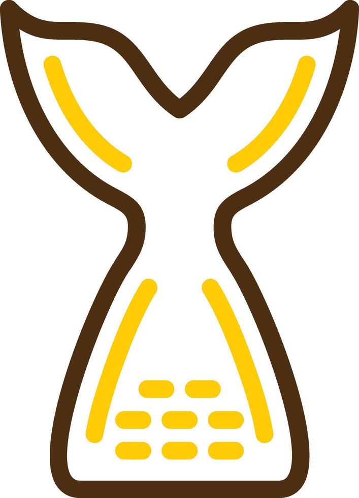 Mermaid tail Yellow Lieanr Circle Icon vector