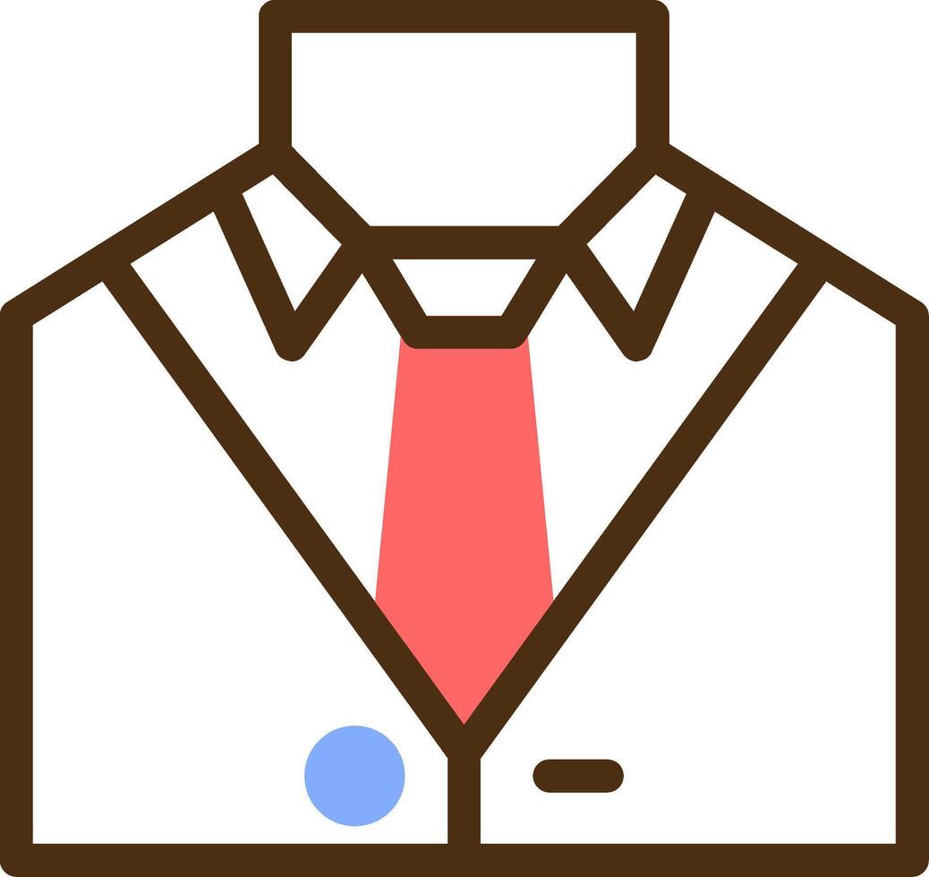 traje y Corbata representando profesional atuendo color lleno icono vector