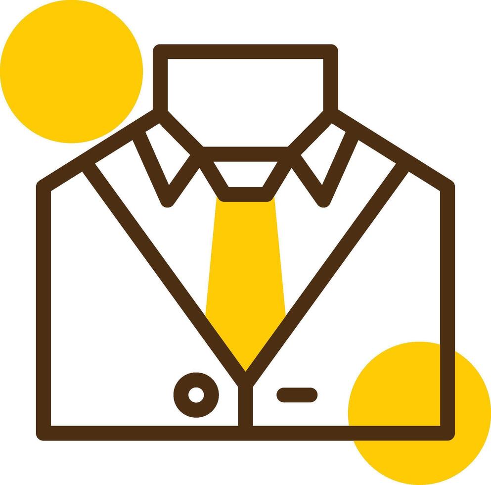 traje y Corbata representando profesional atuendo amarillo mentir circulo icono vector