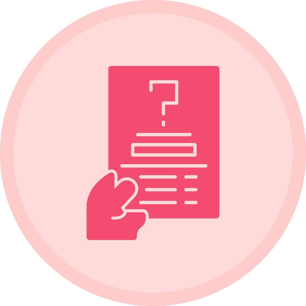 Hand with a question mark for information Multicolor Circle Icon vector