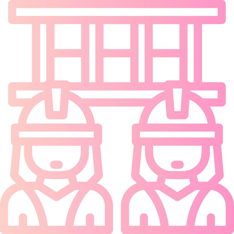 Fireman Carry Linear Gradient Icon vector