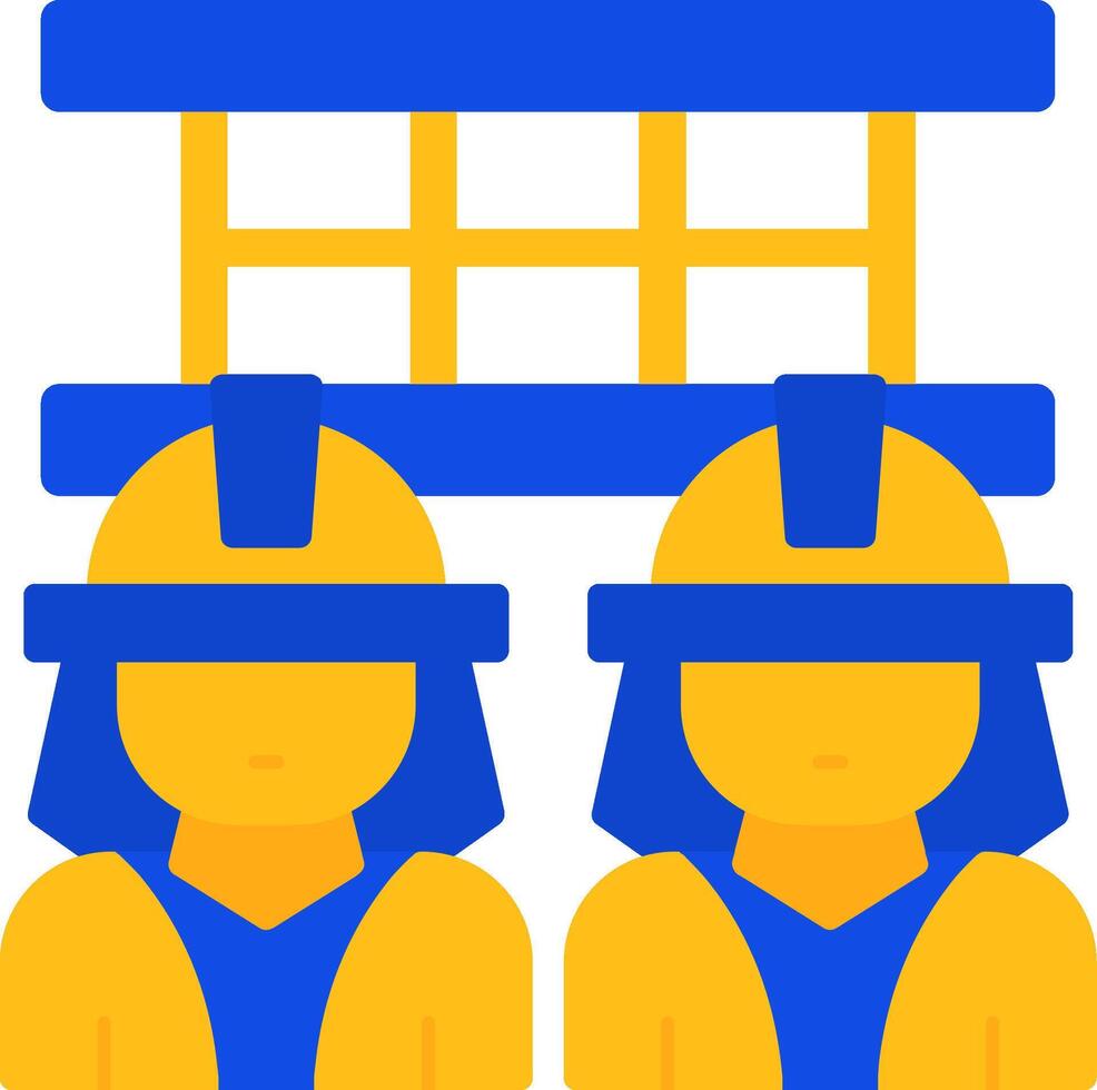 Fireman Carry Flat Two Color Icon vector