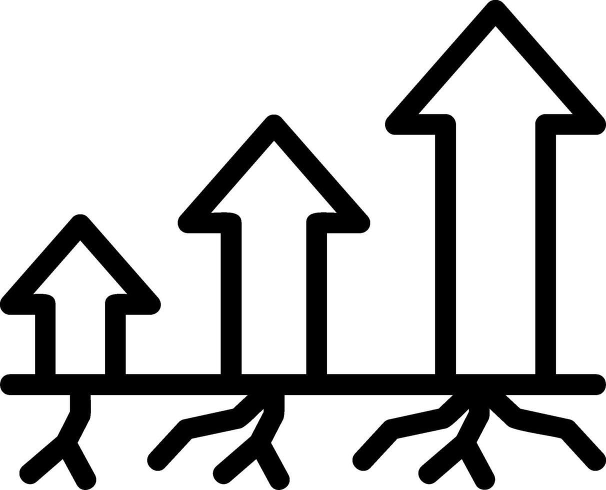 Rise Roots Line Icon vector