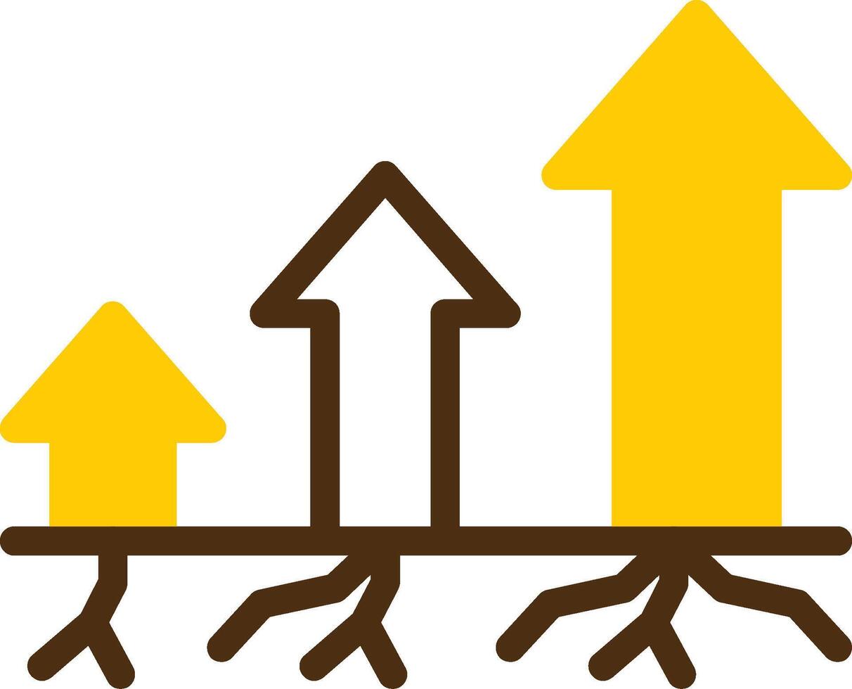 Rise Roots Yellow Lieanr Circle Icon vector