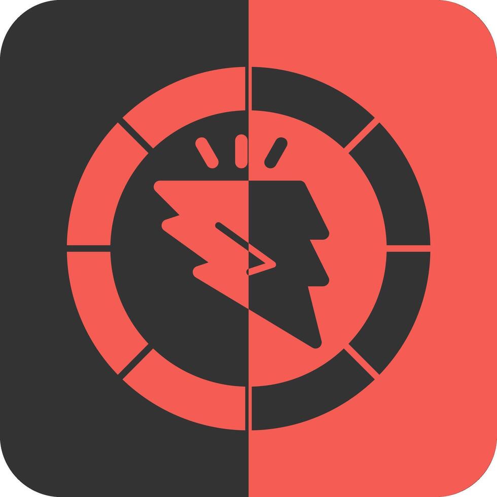 Spark Sphere Red Inverse Icon vector