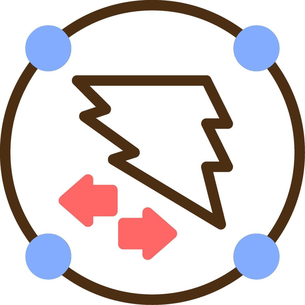 Bound Blitz Color Filled Icon vector