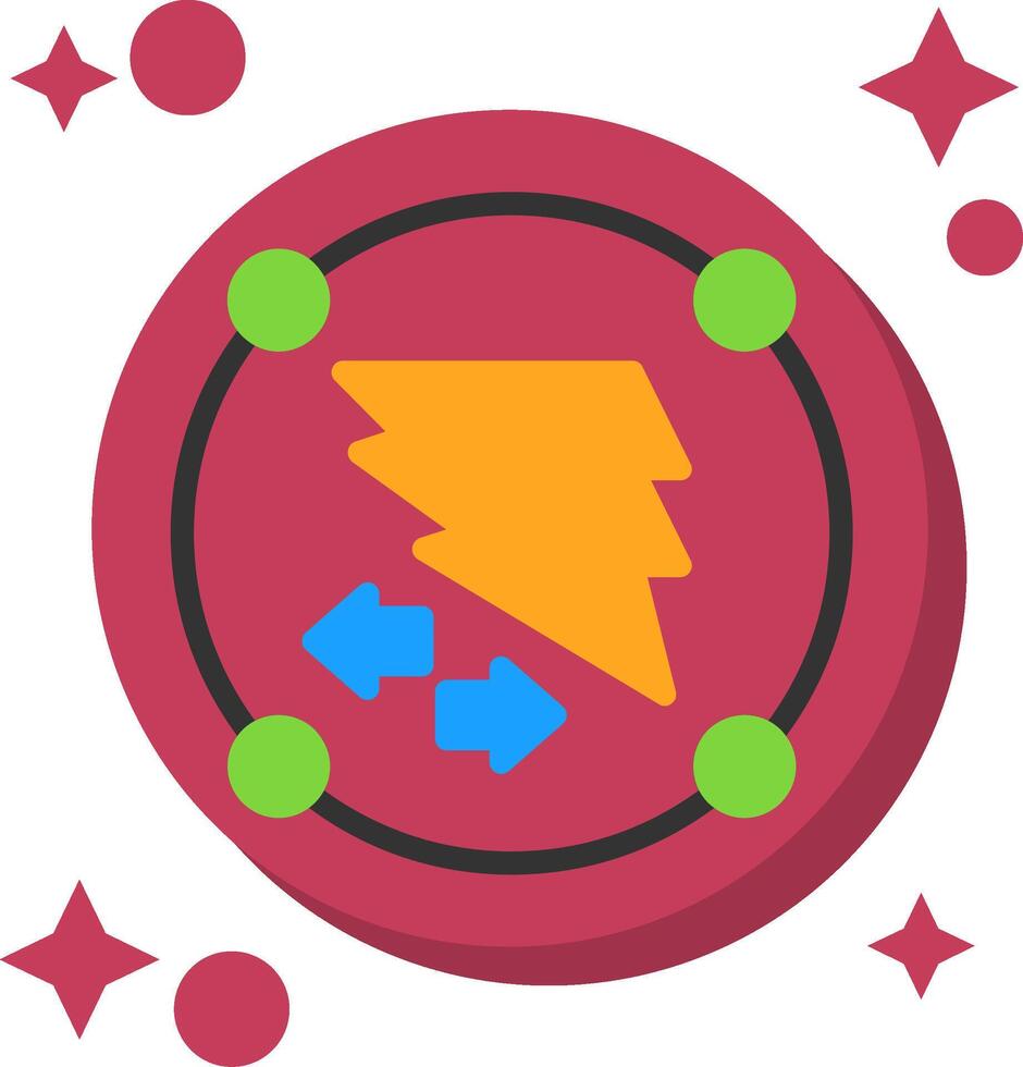 Bound Blitz Tailed Color Icon vector