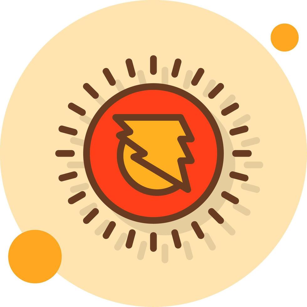 Spark Surge Filled Shadow Cirlce Icon vector