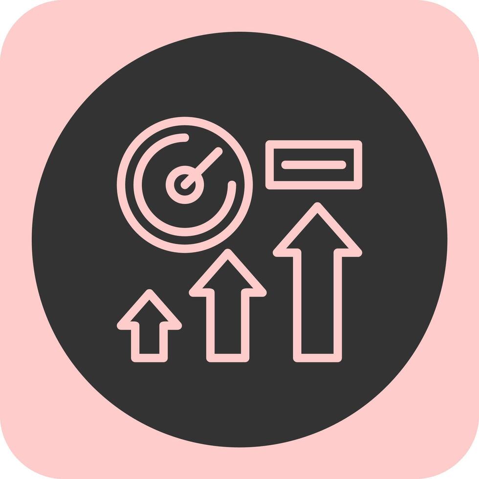 Rise Radius Linear Round Icon vector