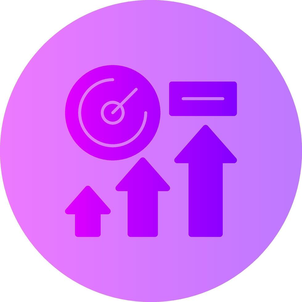 Rise Radius Gradient Circle Icon vector