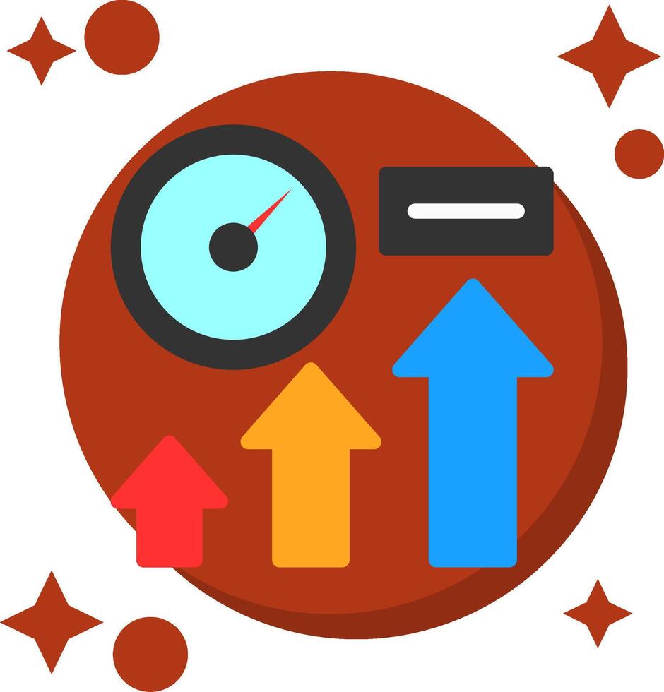 Rise Radius Tailed Color Icon vector