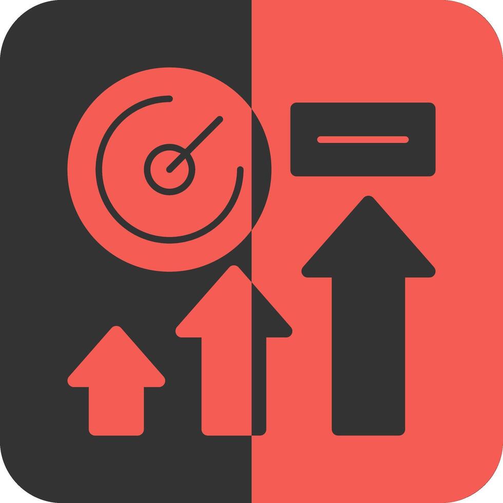 Rise Radius Red Inverse Icon vector