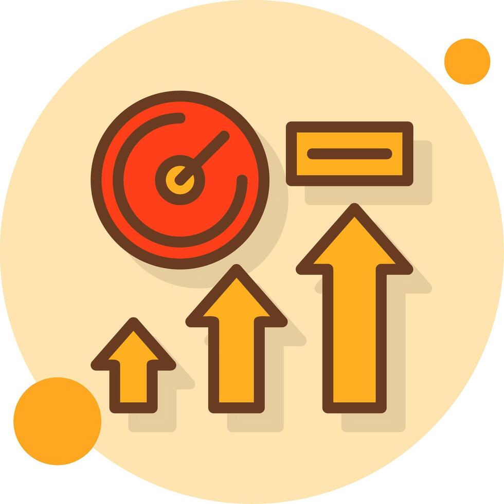 Rise Radius Filled Shadow Cirlce Icon vector