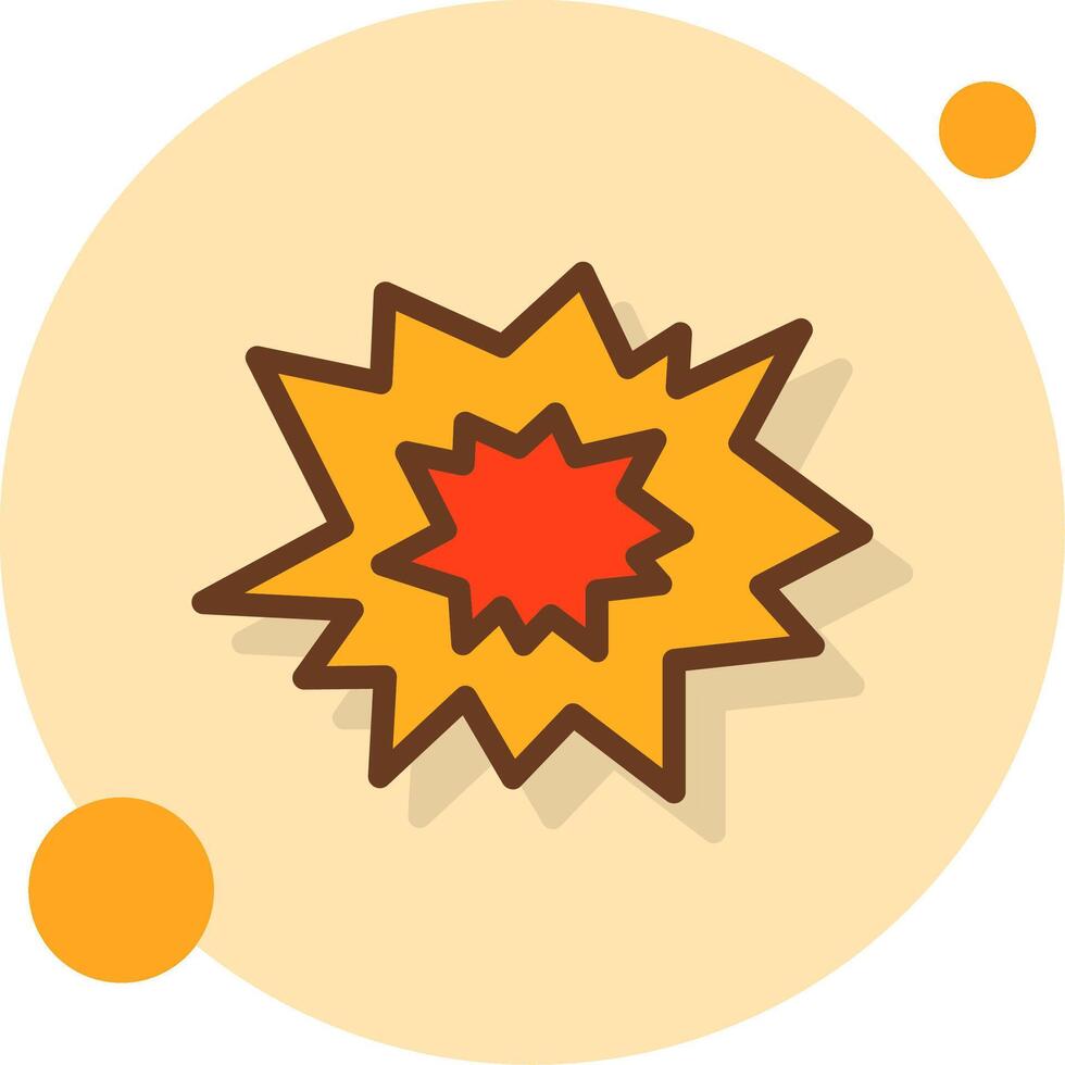 Bold Burst Filled Shadow Cirlce Icon vector