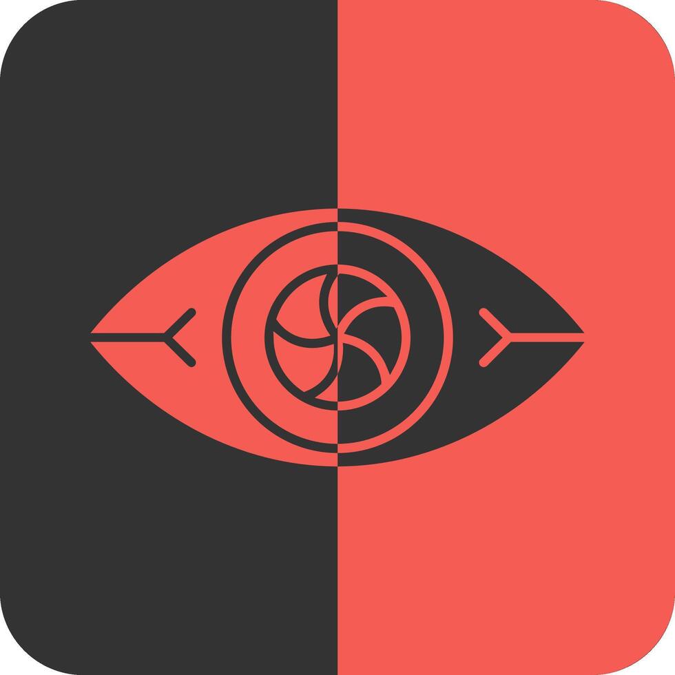visión vórtice rojo inverso icono vector