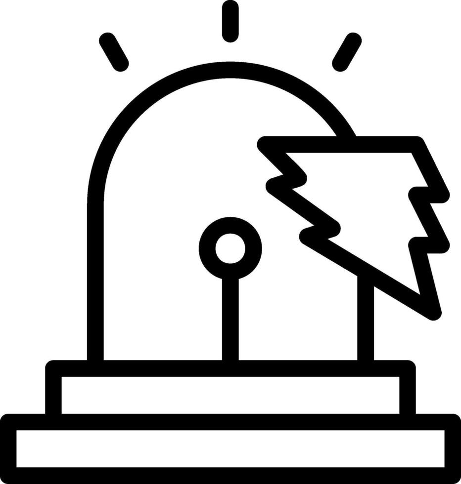 Faro bombardeo aéreo línea icono vector