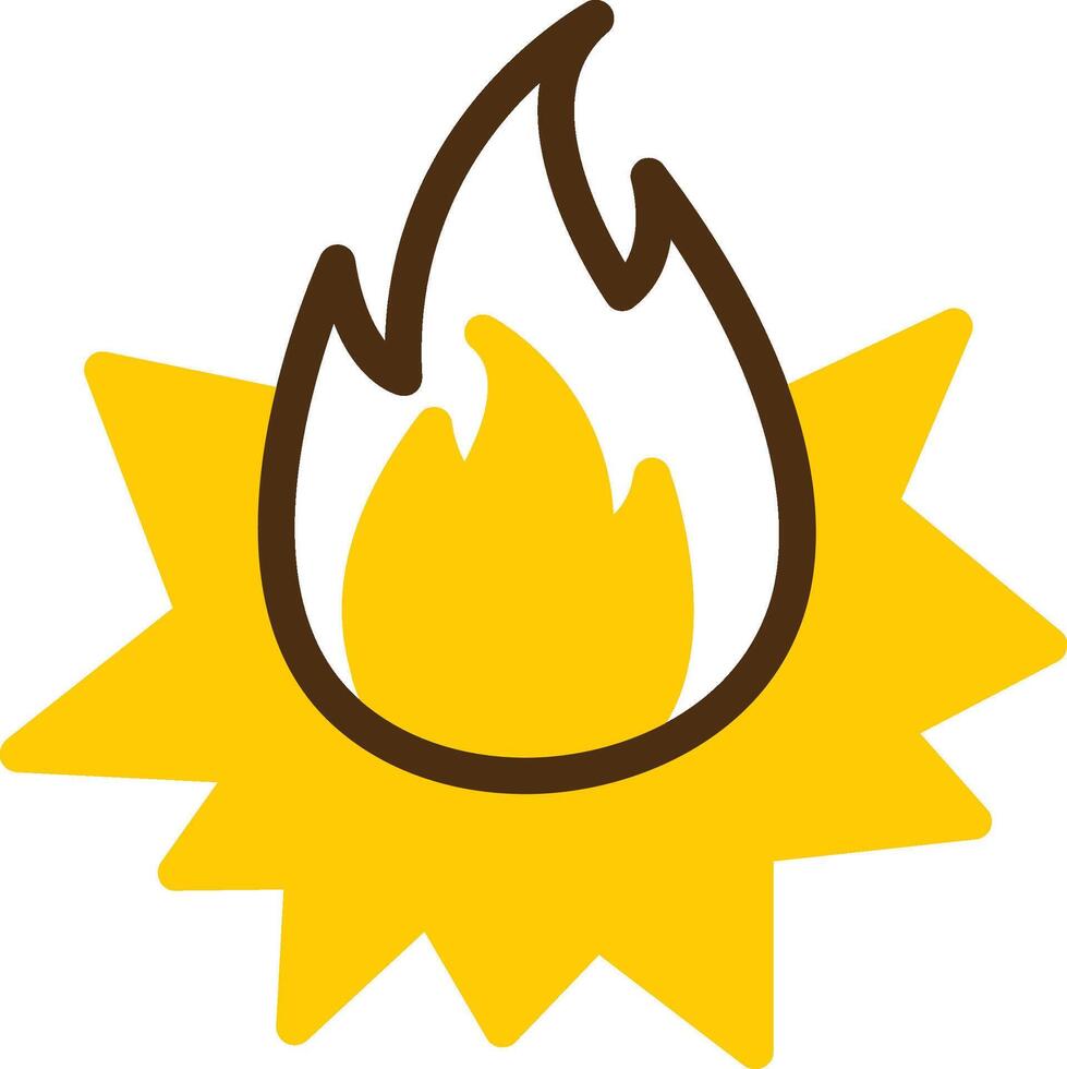 Blaze Burst Yellow Lieanr Circle Icon vector