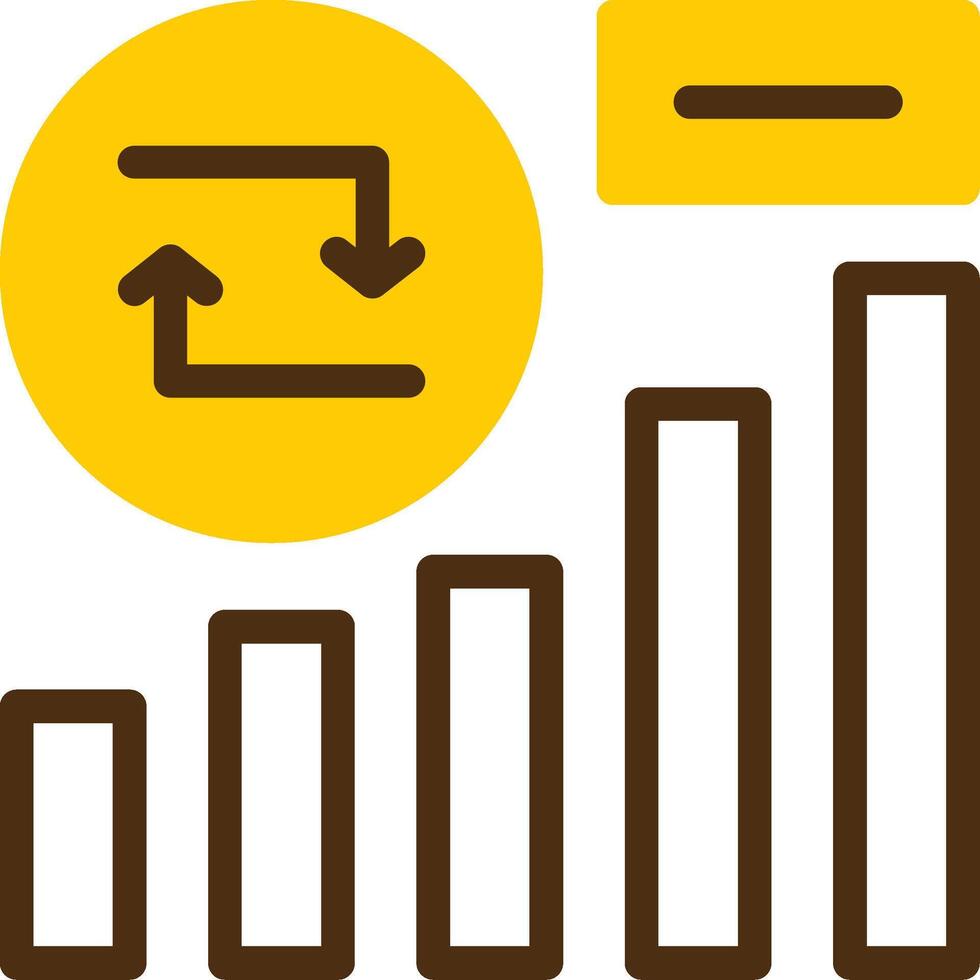 subir revuelta amarillo mentir circulo icono vector