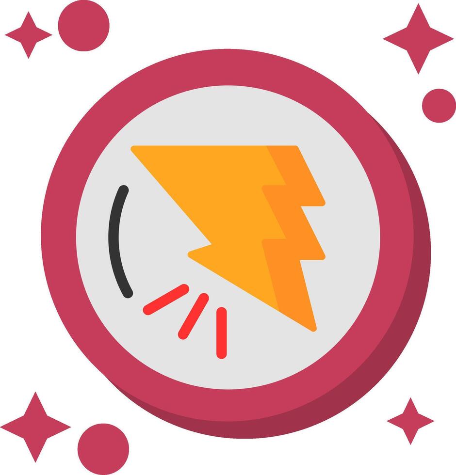 Bold Bolt Tailed Color Icon vector