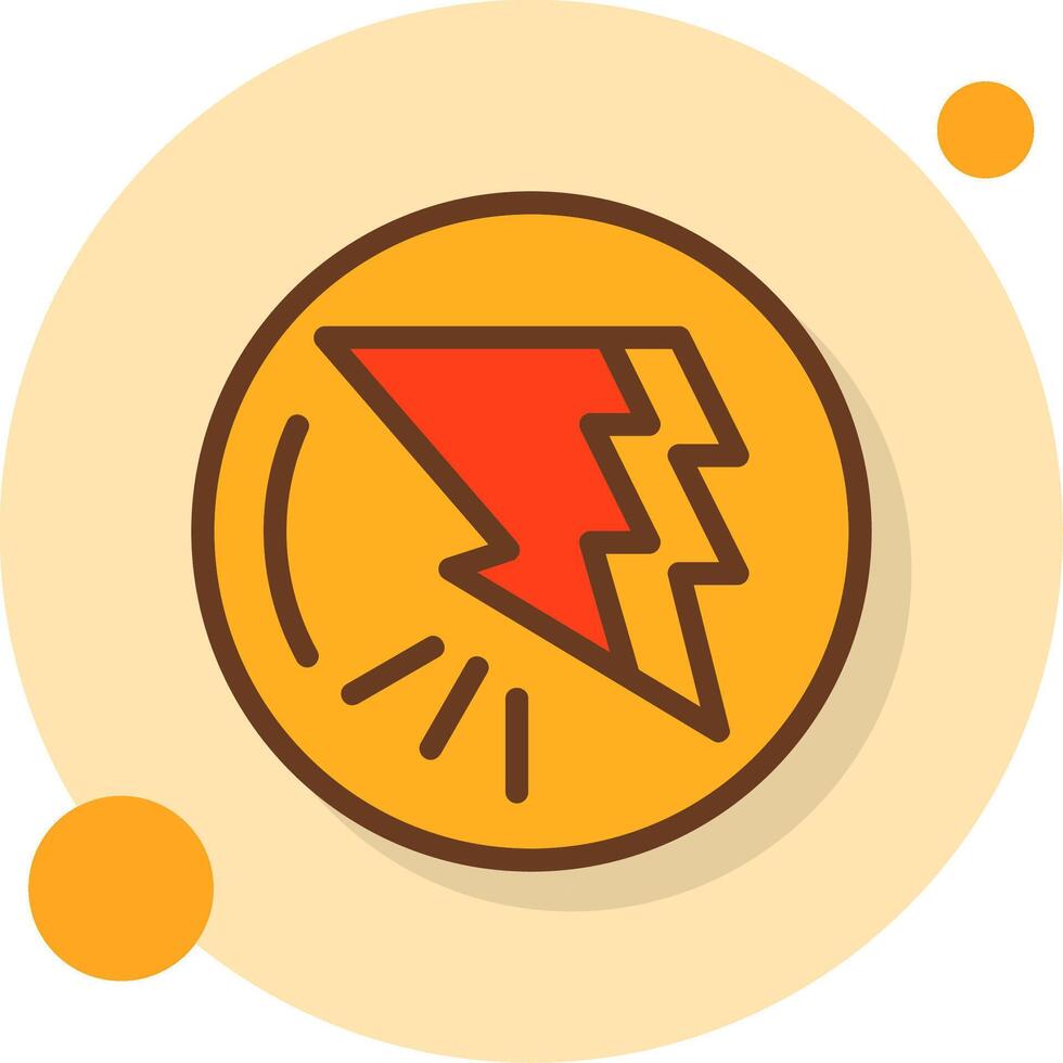 Bold Bolt Filled Shadow Cirlce Icon vector