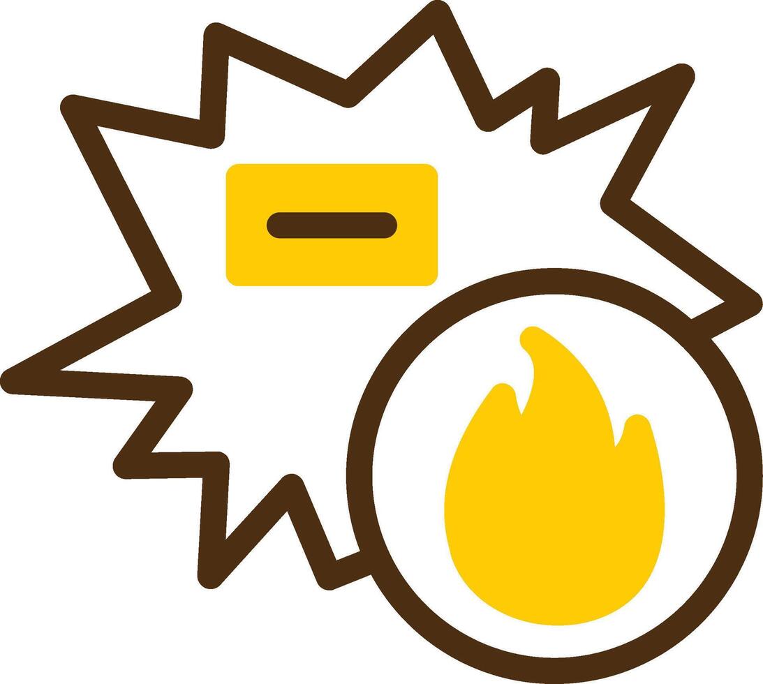 Blaze Burst Yellow Lieanr Circle Icon vector