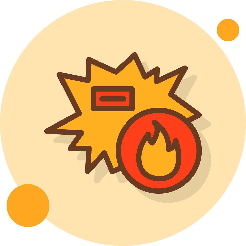 Blaze Burst Filled Shadow Cirlce Icon vector