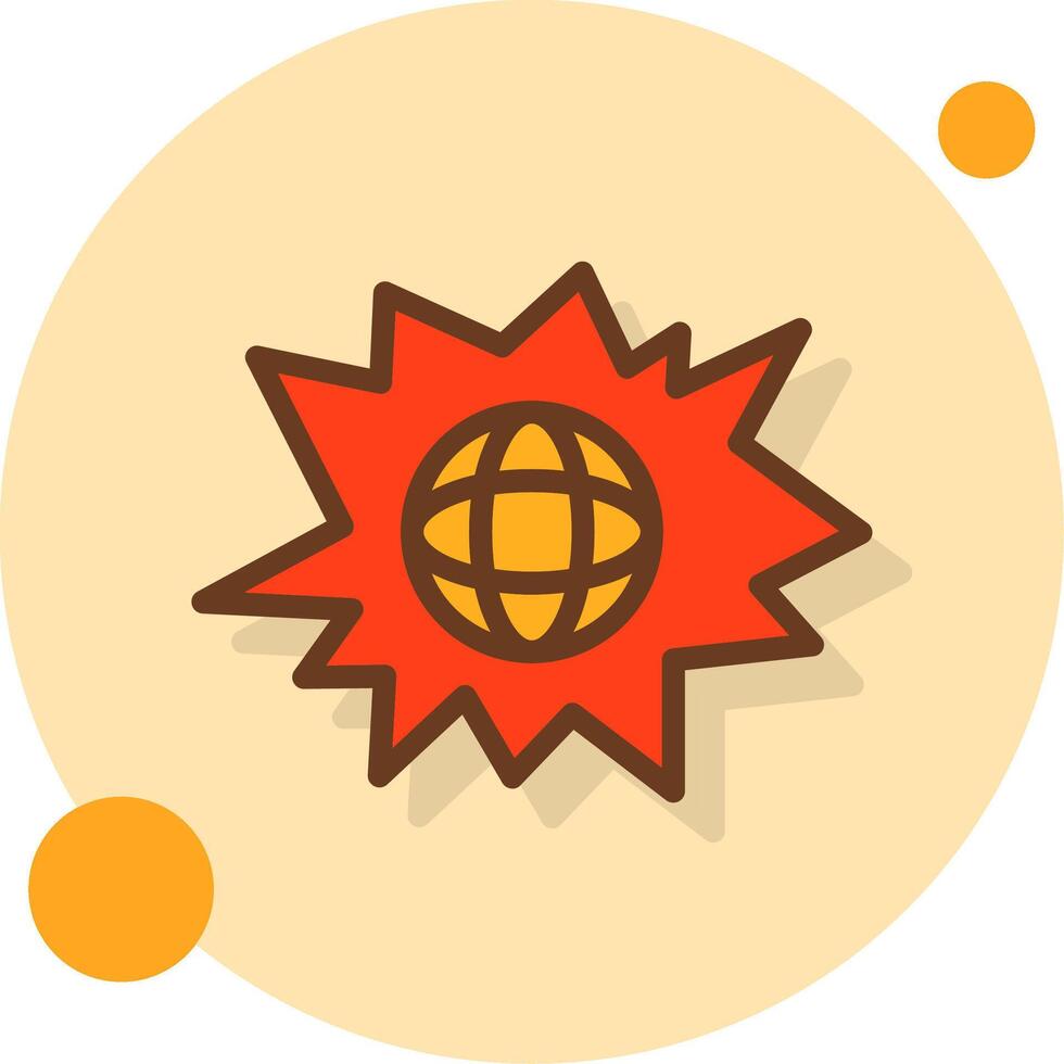 Bold Burst Filled Shadow Cirlce Icon vector