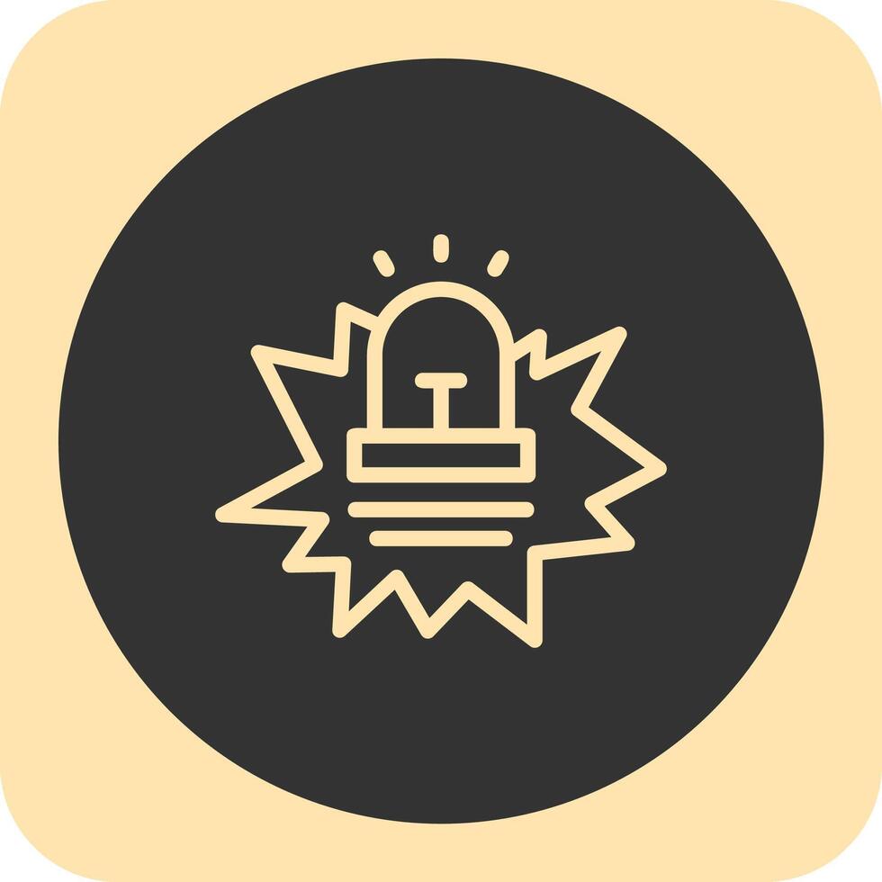 Beacon Burst Linear Round Icon vector