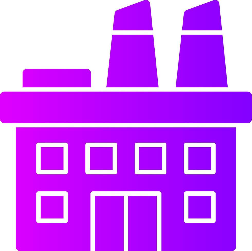 Factory Building Solid Multi Gradient Icon vector