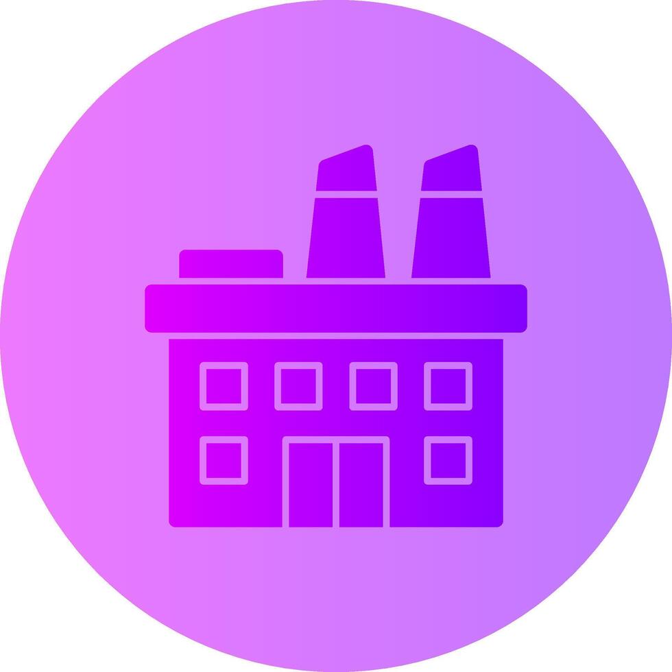 Factory Building Gradient Circle Icon vector