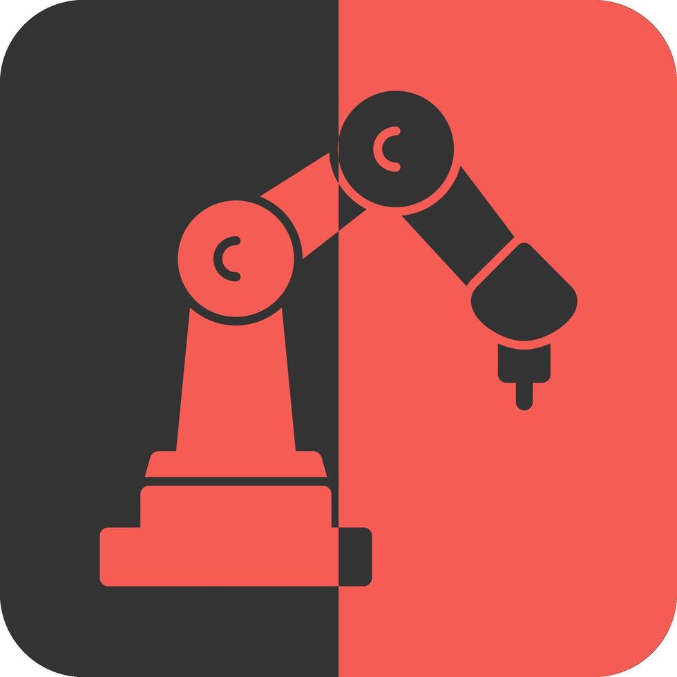 Robot Arm Red Inverse Icon vector