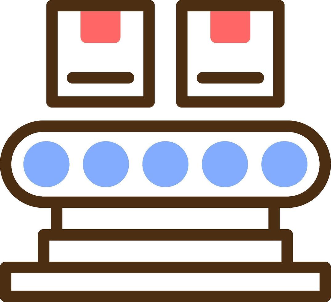 Conveyor Belt Color Filled Icon vector