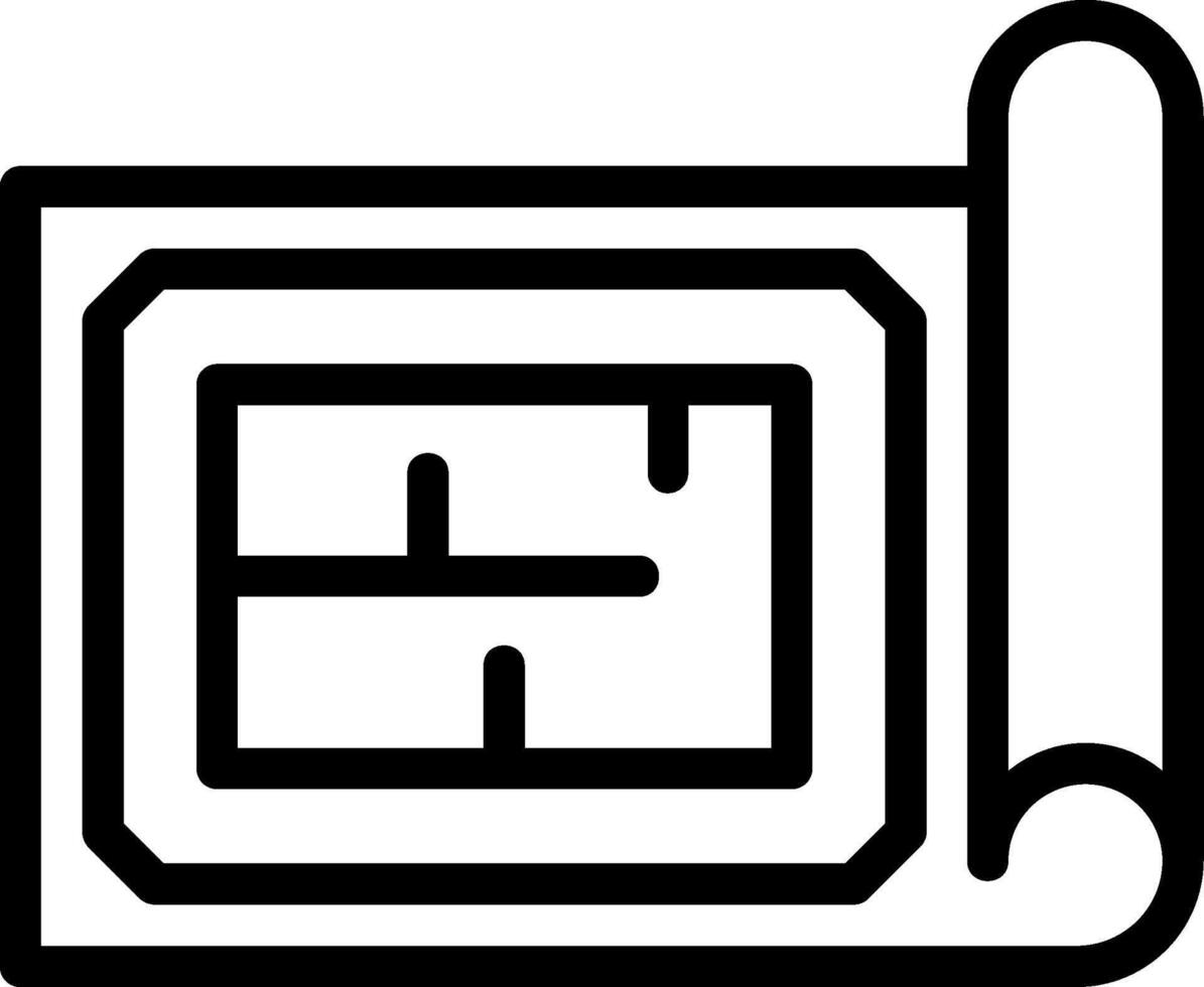 Blueprint Line Icon vector