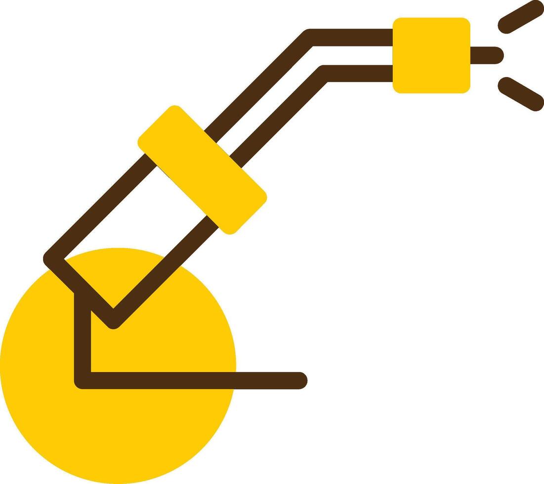 Welding Torch Yellow Lieanr Circle Icon vector