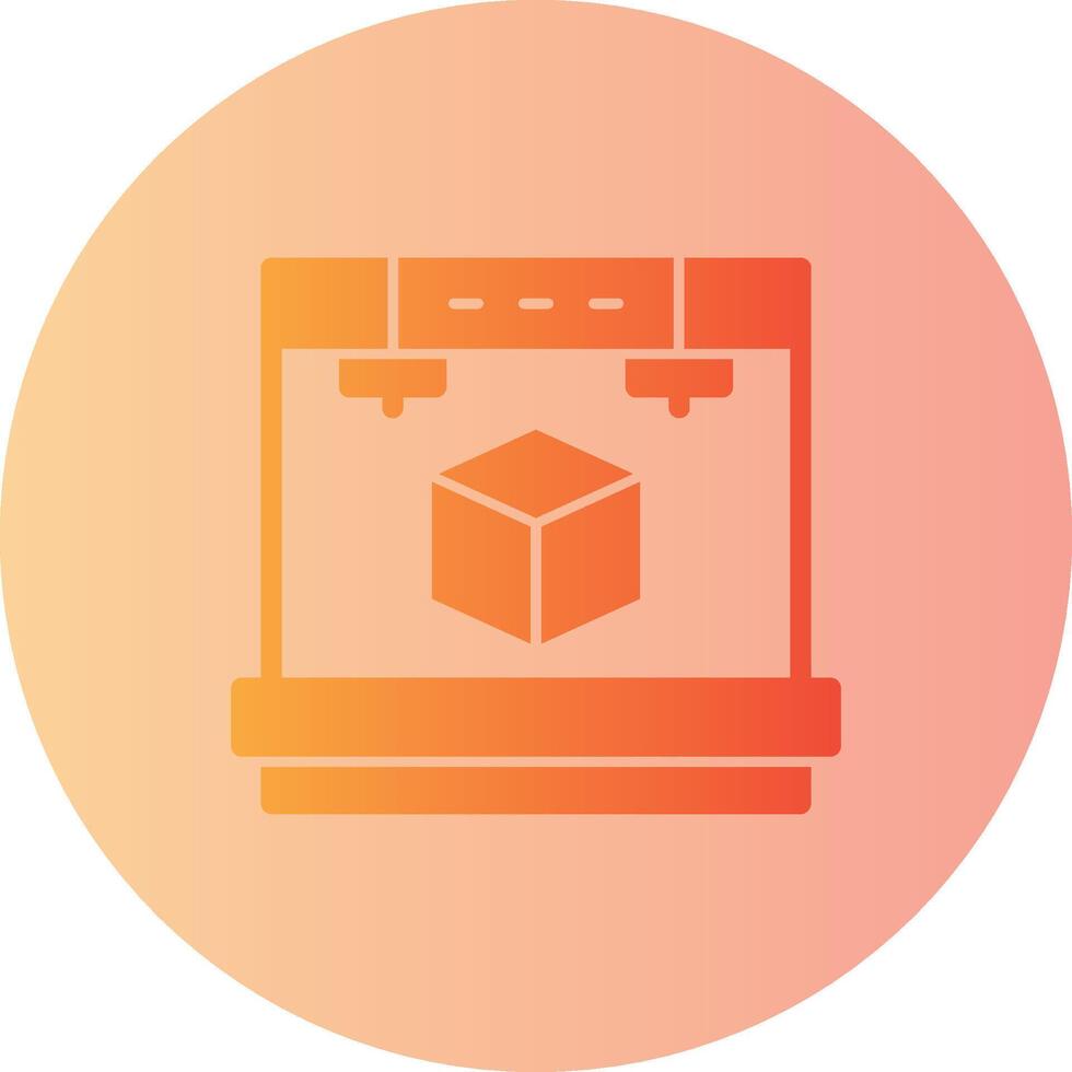3D Printer Gradient Circle Icon vector