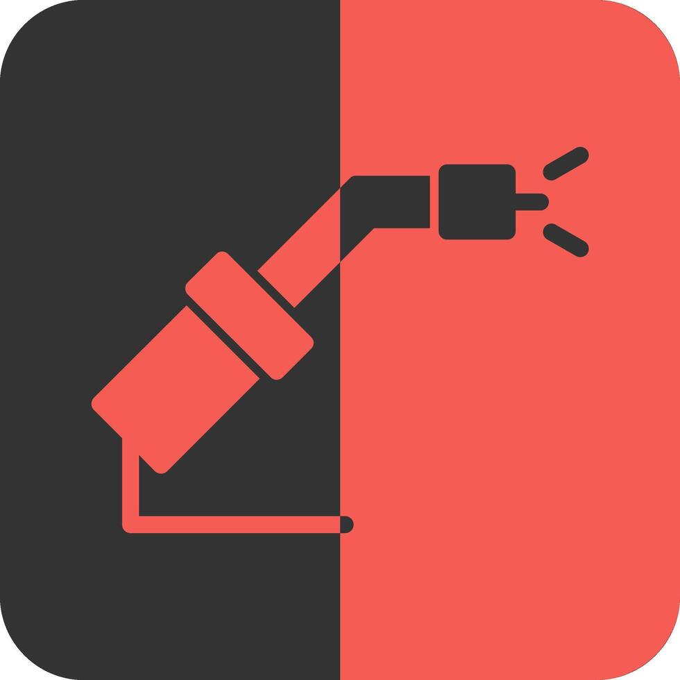 Welding Torch Red Inverse Icon vector